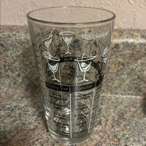 Vintage Mid-Century Modern (MCM ) Libbey Cocktail Drink Recipe 16oz Glass.